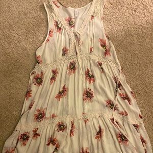 White and pink floral dress